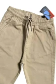 Erkek Çocuk Beli Lastikli İp Detaylı Gabardin Jogger Krem Kot Pantolon - 6