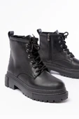 812-296 Siyah Bağcıklı Fermuarlı Günlük Kadın Bot thumbnail 5
