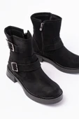 02-2014 Siyah Süet Toka Aksesuarlı Günlük Kadın Bot thumbnail 4