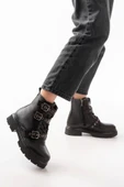 508-3039 Siyah Toka Aksesuarlı Fermuarlı  Günlük Kadın Bot thumbnail 1