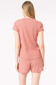 MAN9860 Anıl 9860 kısa kol Bisiklet Yaka cotton çizgili Kışlık Örme Normal Bel Pijama Takımı - 4