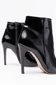 Vrt-4802 Siyah Kroko Yüksek İnce Topuklu Fermuarlı Kadın Bot thumbnail 5