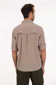 2AS GABLİN - Erkek Likralı Ter Emen - Hızlı Kuruyan Bej Outdoor Gömlek - 2ASGBL0303 - 5