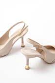 İnf-1151 Bej Günlük Arkası Açık Topuklu Bayan Ayakkabı thumbnail 5