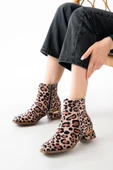 Rm-500 Leopar Topuklu Fermuarlı Günlük Kadın Bot thumbnail 1