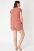MAN9860 Anıl 9860 kısa kol Bisiklet Yaka cotton çizgili Kışlık Örme Normal Bel Pijama Takımı - 3