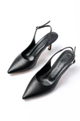 St-1152 Siyah Günlük 7 Cm Topuklu Kadın Ayakkabı thumbnail 4