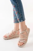 841-841 Bej Lastikli Kadın Günlük Sandalet thumbnail 2