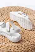 Dm-363  Beyaz Baret Cırtlı Dikişli Günlük Kadın Sandalet - 5