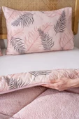 Pudra Yaprak Loura Çift Kişilik Çift Taraflı Lüx Wellsoft Yorgan Seti 195x215 cm - 3