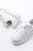 Rs-2435 Beyaz Gümüş Bağcıklı Dikişli Günlük Spor Ayakkabı thumbnail 4