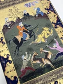 Sultan'ın Aslan Avı Adlı El Yapımı Minyatür Resim 30x18,5 cm - 2