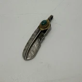 Goro's Takahashi Kuş Tüyü Motifli Gümüş Kolye Ucu 10,30 Gram - 2