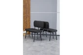 Hayat Serisi Mutfak, Yemek, Bahçe, Kafe, Modern Bench, Puf, 1 Adet - Siyah - 1