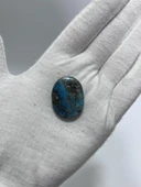 Okyanus Temalı Doğal Kabaşon Firuze Taşı 46,9 Karat - Turkuaz Taşı 9,39 Gram - 2