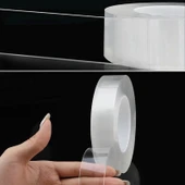 2 Metre X 3 Cm Şeffaf Güçlü Nano Çift Taraflı Silikon Jel Yapıştırıcı Bant - 2