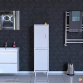 Modilayn İLKİM 35 x 138 x 32,5 cm' lik Kapak İçi Çift Raflı, Tek Göz Akıllı Çamaşır Sepetli Dolap - 3