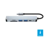 Shaza 6in1 USB Type-C Hub Port Adaptör HDMI Sd Kart USB Pd Girişli - 3