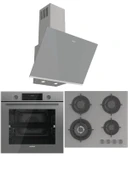 ORION Gri Ankastre Set (Ocak/Fırın/Davlumbaz) - 1