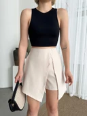 İki düğmeli şort etek S24046 - 3