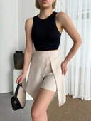 İki düğmeli şort etek S24046 - 2