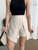 İki düğmeli şort etek S24046 - 1