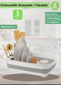 Pratik Katlanabilir Tabaklık Katlanır Tabaklık Silikon Bulaşıklık BPA Free - 1