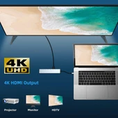 Shaza 8in1 USB Type-C Hub Port Adaptör HDMI USB Ethernet Pd Girişli thumbnail 5