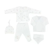 Andywawa Ac25560 Newborn Set Tinny Ships 5'li Hastane Çıkışı Ekru - 1