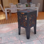 Kelebek Desenli Dekoratif kare Mangal Portatif Ateş Çukuru - 5