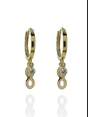 Sonsuzluk Tek taş Halka Sallantılı Günlük Altın Küpe thumbnail 1