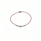 Nazar Boncuklu Pembe Boncuk Kolye thumbnail 1