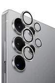 Samsung Galaxy S25 Ultra Kamera Lens Koruyucu Alüminyum Çerçeve AluGuard Serisi Oleofobik Yüzey  GÜMÜŞ - 1