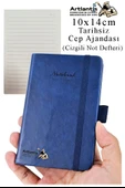 Sert Kapak Tarihsiz Ajanda 10x14 cm 1 Adet Sert Kapak Lastikli Not Defteri Cep Ajandası Çizgili Kalem Tutuculu Thermo - 7