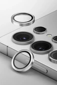 Samsung Galaxy S25 Ultra Kamera Lens Koruyucu Alüminyum Çerçeve AluGuard Serisi Oleofobik Yüzey  SİYAH - 2