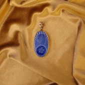 Fısıltı Çiçeği Bronz Çini Taşlı Çelik Zincir Kolye thumbnail 3