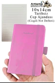 Sert Kapak Tarihsiz Ajanda 10x14 cm 1 Adet Sert Kapak Lastikli Not Defteri Cep Ajandası Çizgili Kalem Tutuculu Thermo - 11