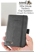 Sert Kapak Tarihsiz Ajanda 10x14 cm 1 Adet Sert Kapak Lastikli Not Defteri Cep Ajandası Çizgili Kalem Tutuculu Thermo - 4