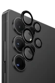 Samsung Galaxy S25 Ultra Kamera Lens Koruyucu Alüminyum Çerçeve AluGuard Serisi Oleofobik Yüzey  SİYAH - 1