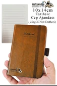 Sert Kapak Tarihsiz Ajanda 10x14 cm 1 Adet Sert Kapak Lastikli Not Defteri Cep Ajandası Çizgili Kalem Tutuculu Thermo - 5