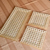 Boabab Kare Opal Altın Yaldızlı Baton Tepsi + 2 Adet Pasta Tabağı - 1