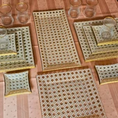 Boabab Kare Opal 31 Parça Altın Yaldızlı 6 Kişilik Kahvaltı Takımı - 4