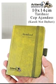 Sert Kapak Tarihsiz Ajanda 10x14 cm 1 Adet Sert Kapak Lastikli Not Defteri Cep Ajandası Kareli Kalem Tutuculu Thermo - 8