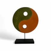 Ying Yang Yeşil Turuncu Ev Dekoru Büyük - 1