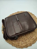 Kendinden Askılı Deri Kol Çantası Kahve Renk - 1