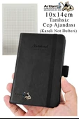 Sert Kapak Tarihsiz Ajanda 10x14 cm 1 Adet Sert Kapak Lastikli Not Defteri Cep Ajandası Kareli Kalem Tutuculu Thermo - 9
