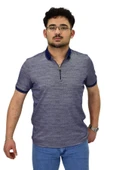 Erkek Polo Yaka Fermuarlı Merserize Jakarlı Tişört 7640 BGL-ST04537 thumbnail 2