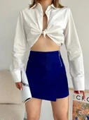 Gabardin fermuarlı şort etek S24906 - 1