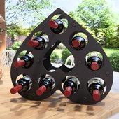 Kalp Desenli Masa üstü Şarap Şişesi Standı Metal Dekoratif - 1