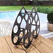 Kalp Desenli Masa üstü Şarap Şişesi Standı Metal Dekoratif - 7